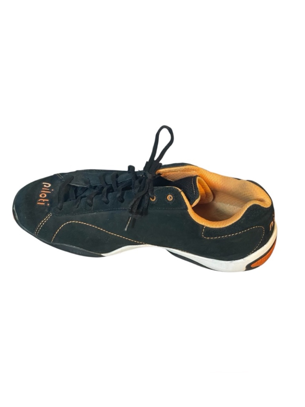 Pilotii Prototipo Mens Black Suede Orange Driving Shoes Sneakers Sz 11.5 - Picture 2 of 9